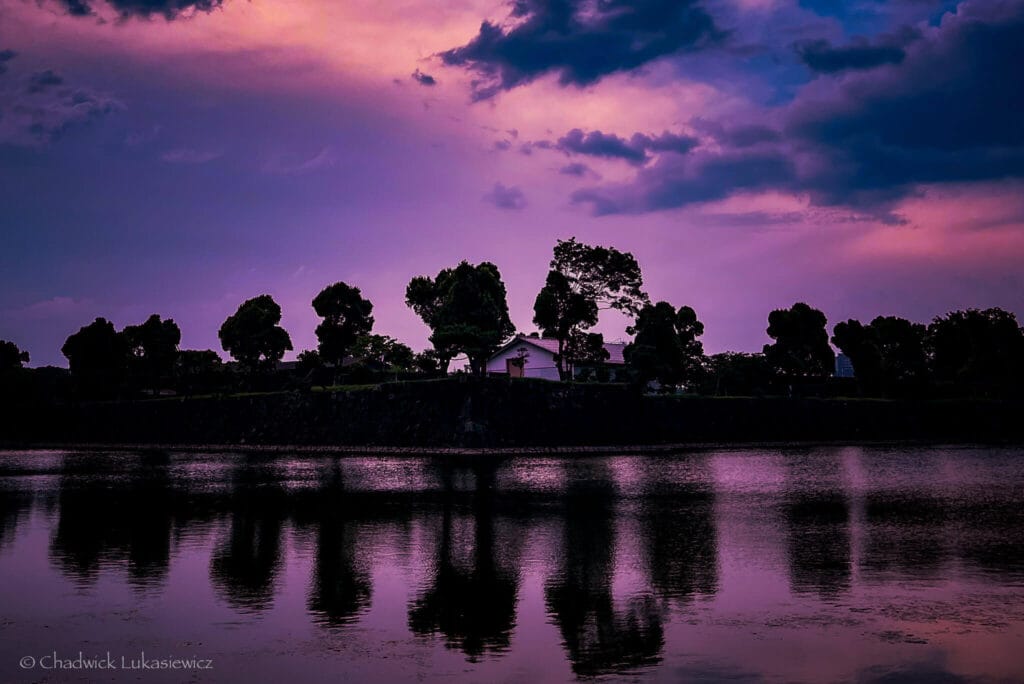 Twilight reflections at the Imperial Palace in Tokyo, showcasing neurodivergent storytelling through emotional landscape photography
